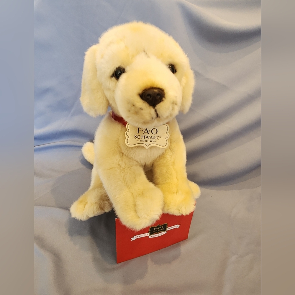 FAO Schwarz Labrador Golden Retriever Stuffed Animal - Adopt A Pet - New
